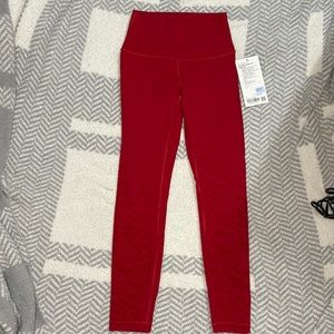 Lululemon Wunder Under HR Tight 25in red size 4 NWT